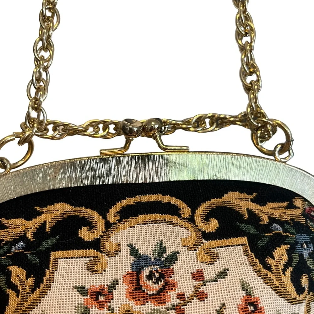 Vintage 60s Walborg mini floral tapestry evening bag - Picture 7 of 14